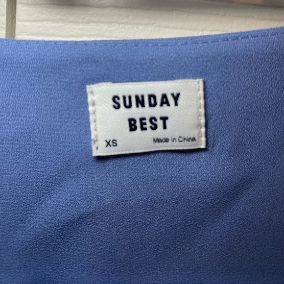 Aritzia Sunday Best Smokey blue Tie Front blouse - Picture 4 of 5